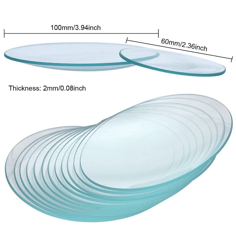 ADAMAS-BETA Lab Watch Glass Set, Beaker Cover Lids Watch Glasses for Chemistry (60mm/2.4", 12pcs) - Image 2